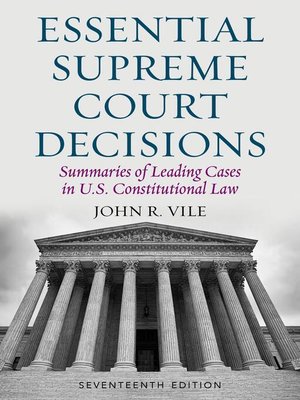 cover image of Essential Supreme Court Decisions
